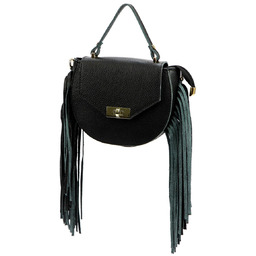 Boho damska skórzana listonoszka z frędzlami torebka