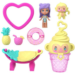 Polly Pocket Lalki i zestaw, Pineapple Monkey Compact