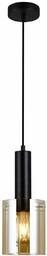 Skandynawska LAMPA wisząca SARDO PND-5581-1-BK+AMB Italux szklana OPRAWA
