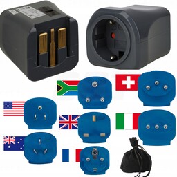 Wtyczki Podóżne Adapter 7w1 Euro Meksyk Tajlandia Chiny