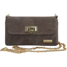 Zamszowa kopertówka na łańcuszku Barberinis - Beżowa ciemna