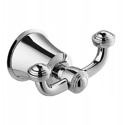 Haczyk Wieszak Podwójny Chrom Retro Mosiądz Ścienn