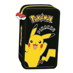 Piękny Praktyczny Piórnik Szkolny Pokemon 3-Komorowy Z Wyposażeniem
