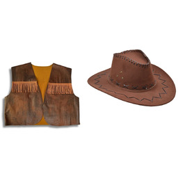 Zestaw Strój Kowboja Kamizelka Szeryfa plus Kapelusz