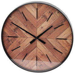 EXCELLENT HOUSEWARE Zegar ścienny Jodełka 50 cm Czarno-brązowy