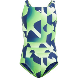 adidas Dziewczynki Performance 3-Stripes Graphic Swimsuit Kids, Green