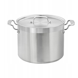 Garnek Duży Wysoki Stalowy Z Pokrywką 15L Indukcja