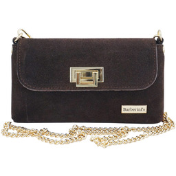 Zamszowa kopertówka na łańcuszku Barberinis - Brązowa ciemna