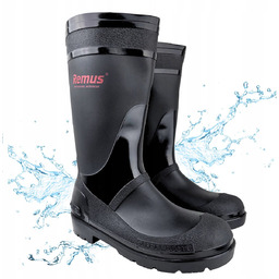 KALOSZE MĘSKIE czarne gumowce Wodoodporne PVC wysokie Wytrzymałe