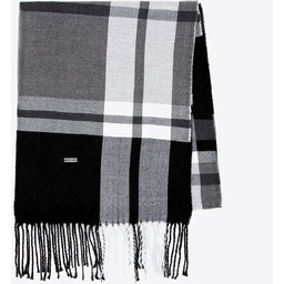 Szalik męski w kratę czarno - szary