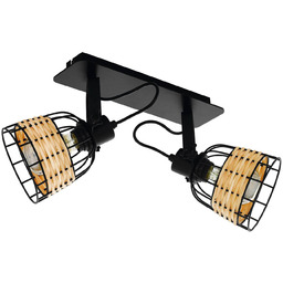EGLO Spot sufitowy Anwick 1 stal/rattan, 2-punktowy 1,
