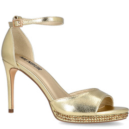 Sandały na platformie - MENBUR 25157 ZŁOTE