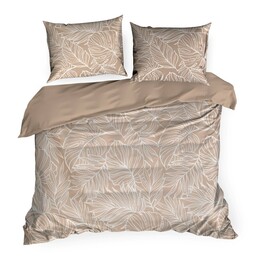 Eurofirany Pościel satynowa 140x200 Spring 81 brązowa jasna