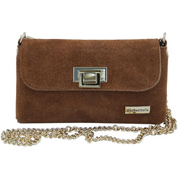 Zamszowa kopertówka na łańcuszku Barberinis - Brązowa