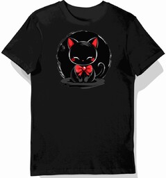 Koszulka męska czarna z motywem kokardki Hello Kitty