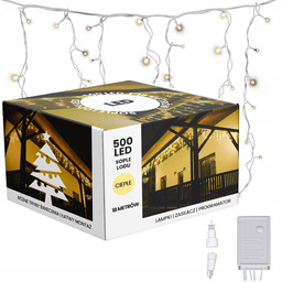 Sople Kurtyna 500 Led 18M Zewnętrzne Lampki choinkowe
