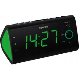 Sencor SRC170GN Radiobudzik Fm temperatura wewnętrzna podwójny alarm