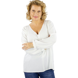 Elegancka bluzka oversize z delikatnie bufiastymi rękawami MARCELINA-50/52