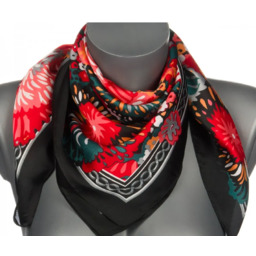 Chusta damska apaszka SATYNOWA gawroszka GB-8 kwiaty