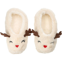 Moraj Białe Kapcie Ocieplane Bambosze