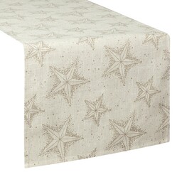 Eurofirany Obrus bieżnik świąteczny 40x140 Winter kremowy złoty
