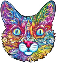 Imponujący kot drewniane puzzle 100 el. Unidragon