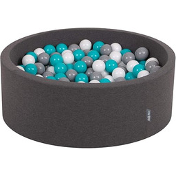 KiddyMoon Suchy Basen 90X30cm/300 Piłek 7Cm, Okrągły Miękki