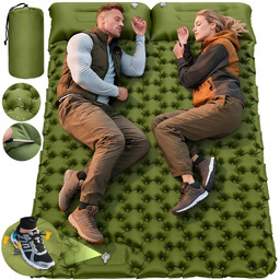 Lekki Materac Dmuchany Turystyczny Wbudowana Pompka Zwijana Mata