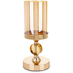 Świecznik metalowy szklany złoty 29x12x12 168991