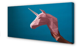 Obraz na płótnie Różowy jednorożec origami