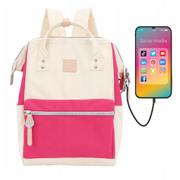 Plecak sportowy Himawari damski Usb szkolny modny