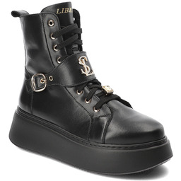 Libero Czarne Sneakersy Buty Na Platformie