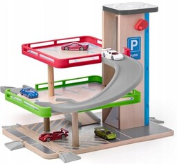 Drewno Parking drewniany Winda Auta Woody Kolejka