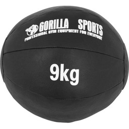 9kg Piłka lekarska ze skóry syntetycznej Gorilla Sports