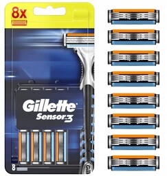 Gillette Blue Sensor 3 Zapas 8 Wkładów Ostrza
