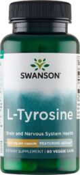 Swanson L-Tyrosine, L-tyrozyna 500 mg, 60 kapsułek wegetariańskich
