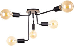 Modernistyczna LAMPA sufitowa KET1160 metalowa OPRAWA loftowa czarne