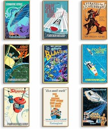 Plakaty Disneya w stylu vintage, kosmos góra, piraci
