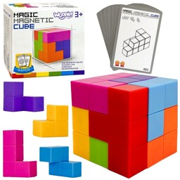 KOLOROWA UKŁADANKA KOSTKA TETRIS Z ZESTAWEM