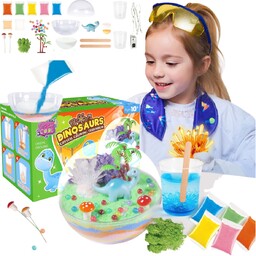 Zabawka Naukowa Edukacyjna Hodowla Kryształów Led Dinozaur Terrarium