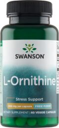 Swanson L-Ornithine, L-ornityna 500 mg, 60 kapsułek wegetariańskich