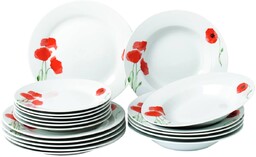 Komplet Talerzy Serwis Obiadowy Porcelana Zestaw Dla 6