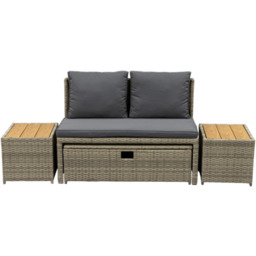 Sofa modułowa szaro-brązowa