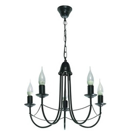 Żyrandol Nikozja 5 czarny Lampex