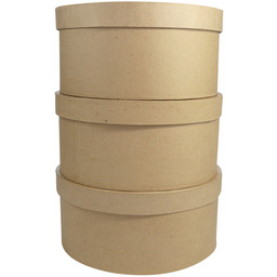 ZESTAW 3 DUŻYCH, OKRĄGŁYCH PUDEŁEK ŚR. 31 X