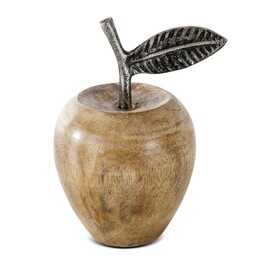 Eurofirany Figurka ozdoba Jabłko 9x9x17 brązowa srebrna 1