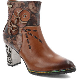 Laura Vita Brązowe Botki Eleganckie Obuwie Damskie