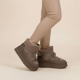 Big Star Brązowe Śniegowce Ocieplane Obuwie Damskie