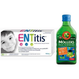 Zestaw ENTitis do ssania truskawkowy, 30past. + Mollers