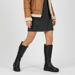 Rieker Czarne Kozaki Ocieplane Buty Damskie